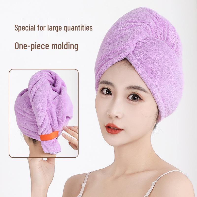 Soft Coral Fleece French Lady Hair Drying Cap - Absorbent Towel for Bath Hair Care