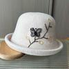 Autumn and winter knitted wool woolen bowler hat new elegant handmade flower pot hat women's versatile warm bucket hat