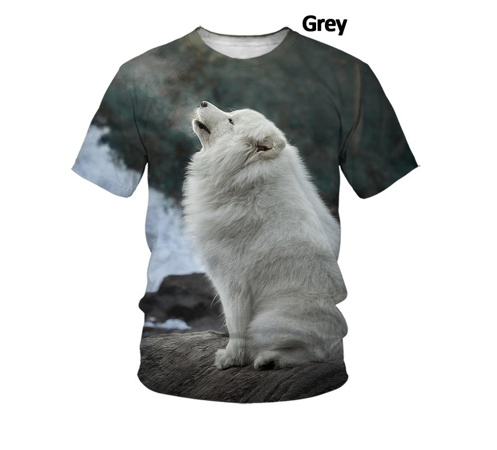 

Летняя мужская и женская футболка с 3D принтом, милая дышащая удобная футболка, свободная футболка с самоедом XS