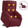 VidaXL Fauteuil inclinable de massage électrique Rouge bordeaux Tissu 3205241