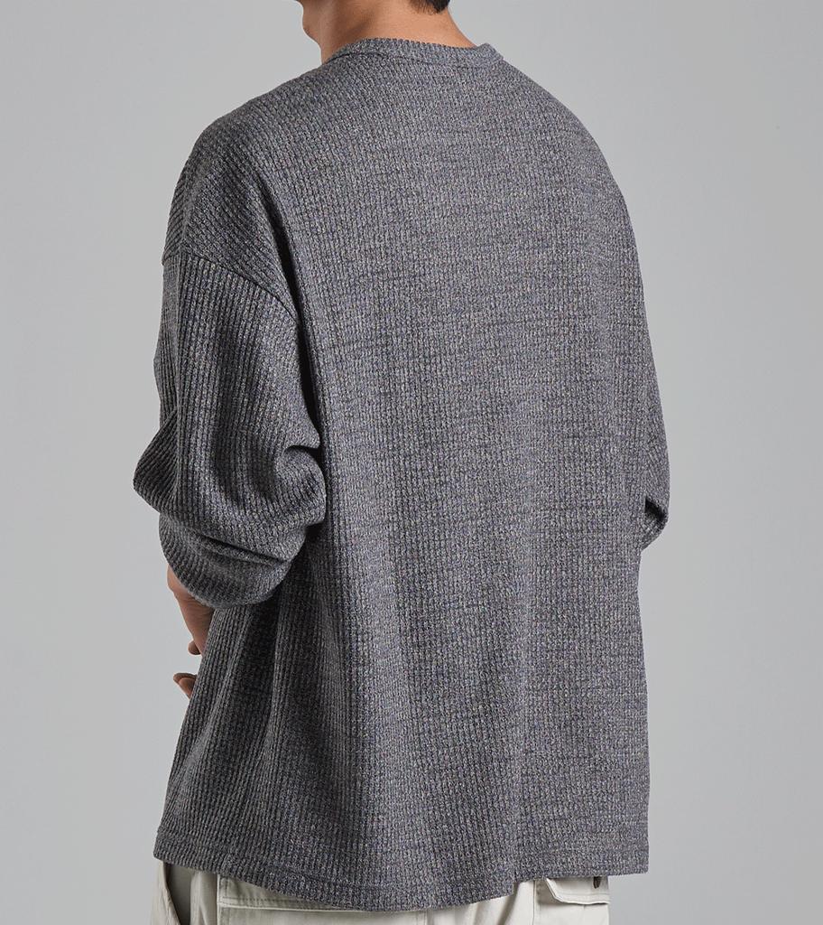 Beoteunseoul Minimal Slit Neck Knit (Gray)
