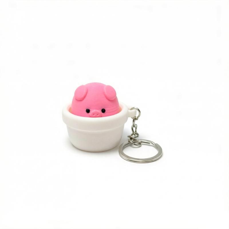 Finger Button Fidget Clicker Soft Slow Rebound Pressure Relief Keychain Fun Small Toy for Long Trip Pass Time