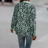 Women's Fashion Geometric Print Button Long Sleeve Casual Jacket for Fall and Winter