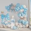 130 Blue Bow Balloon Arches, Birthday Party Background Decoration