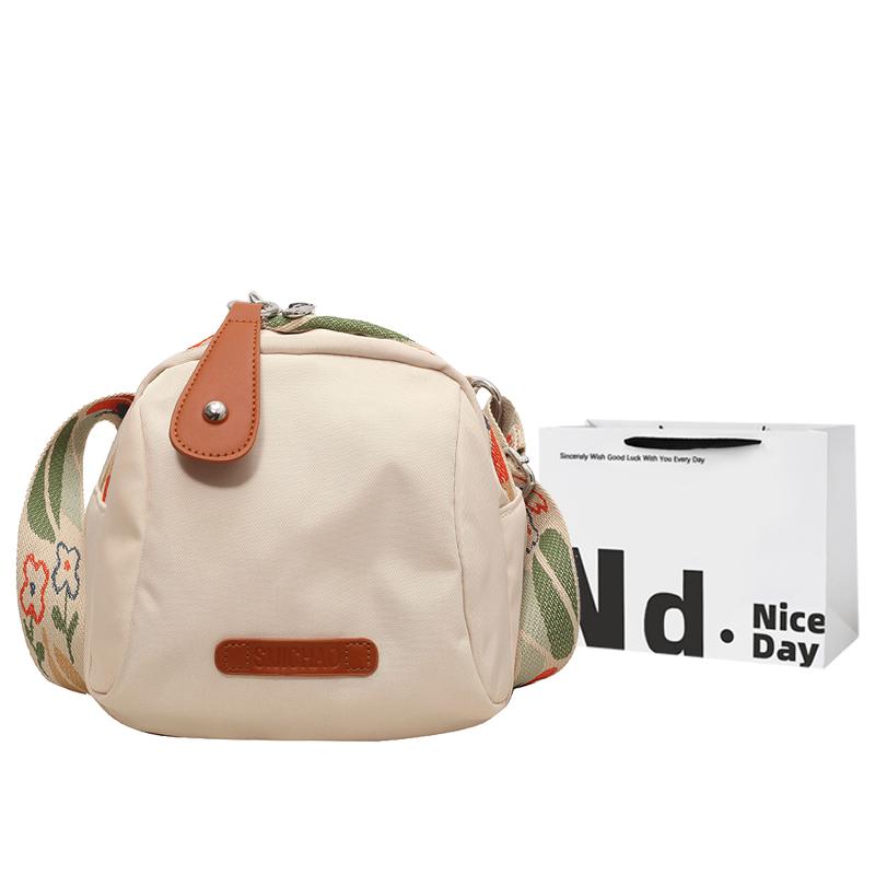 SWIMADE Oxford Dome Bag, Canvas Bag, Shoulder Bag, Crossbody Bag Regular Women's Orange/Black/Ecru RZ-7005