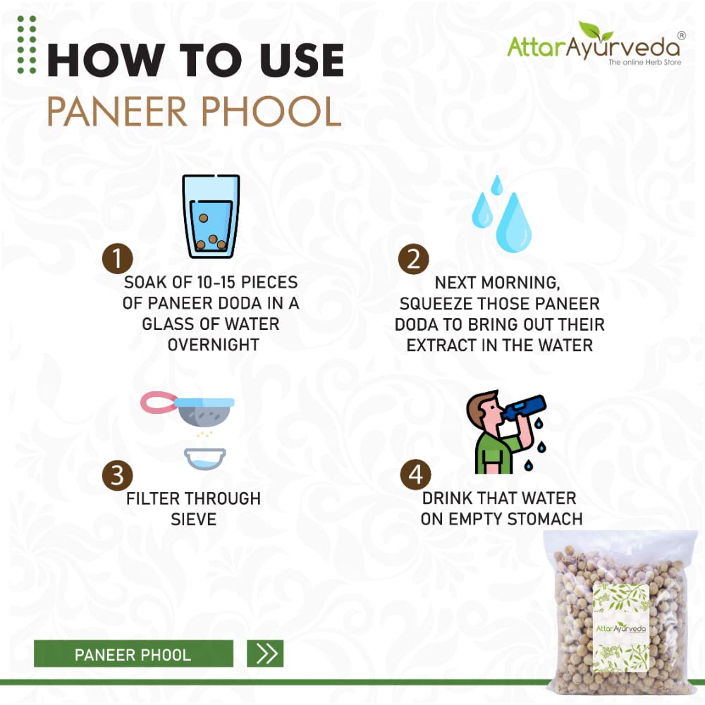 Attar Ayurveda Paneer Phool Dried Herbal Pods 400 G Natural Wellness Soaking Use Traditional Daily Routine Support