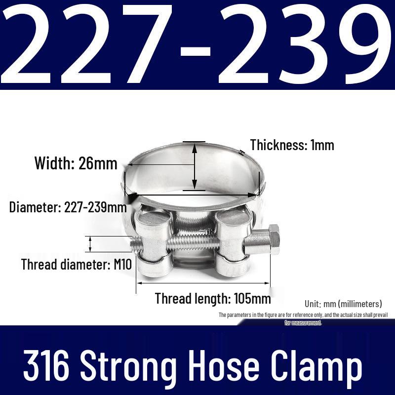 316 Stainless Steel European-Style Thickened Single Head Hose Clamp