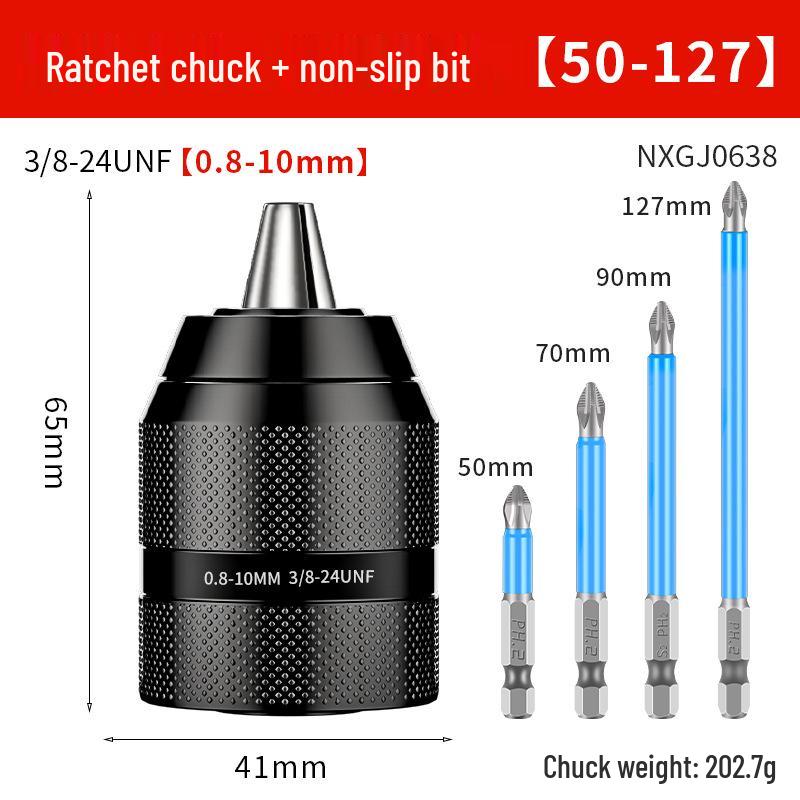 Universal Electric Drill & Screwdriver Converter: Self-Locking Ratchet Head