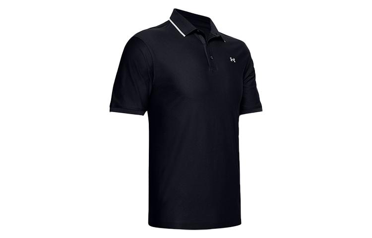 Under Armour Playoff Polo Shirts Men s Black Polo Collar Moderate Straight Fit 1345459-002 XL