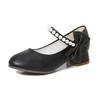 Children's Leather Shoes Elegant Girl Princess Shoes with Bowknot Fashion Chic Versatile Kids Party High-heels Shoes Black White