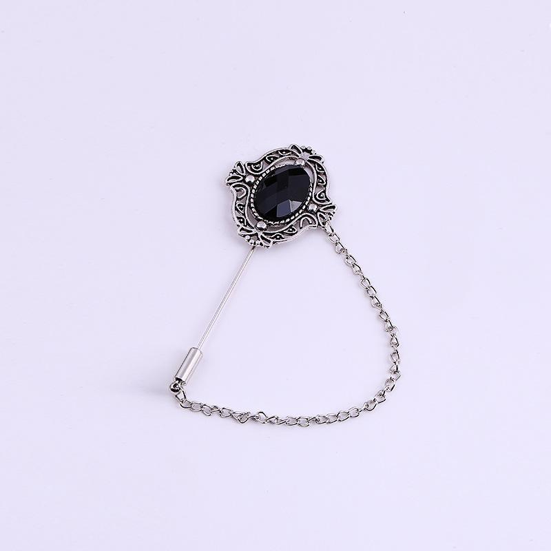 Z109 Retro Diamantbesatt Brosch, Herrarnas Lilla Kostyminsats Brosch Smycken