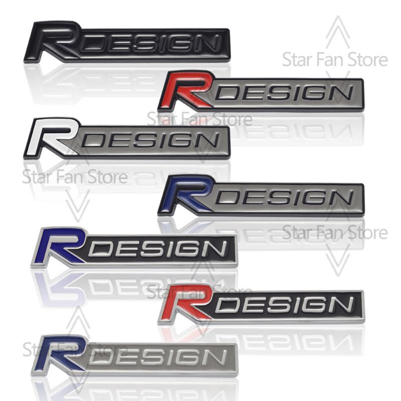 Metal R Design Grille Badge 3D Stickers Car Trunk Body Emblem Decal Car Styling For Volvo S40 S60 S80 V60 XC40 XC60 XC90 V40 AWD