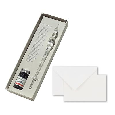 [Eine traditionelle französische Marke, gegründet 1670] Herbin Glasfeder [Handgefertigt] Tsumugi Klar & Mini-Tinte Gliage (10ml) Set HERBIN G.LALO mit Kartenumschlag