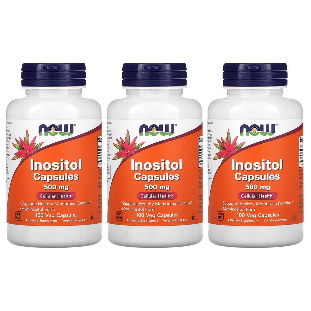 

Now Foods Inositol 500mg Veggie Capsules, 100 Capsules, 3-Pack 100 pcs - 3 ea