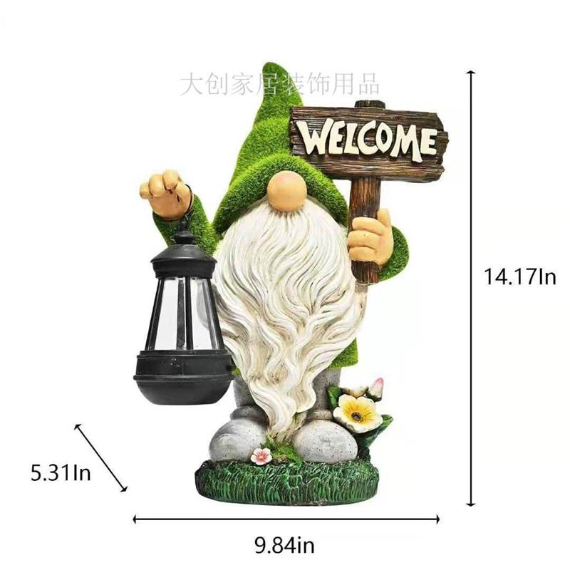 Solarbetriebene, wasserdichte Elfen-Rasendekoration aus Harz für den Innenhof und den Garten