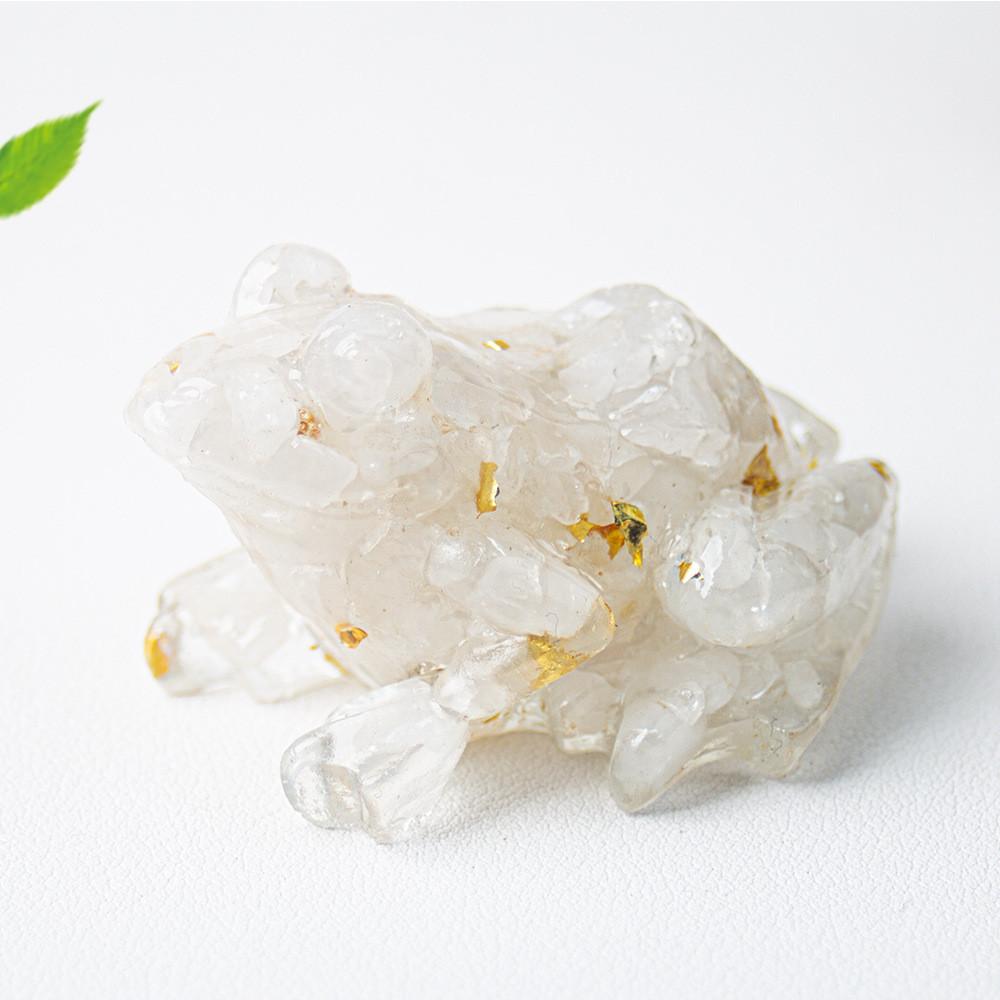 

Crystal Resin Frog Aquarium Decor With Cute Design For Office Desk And Gift Style A