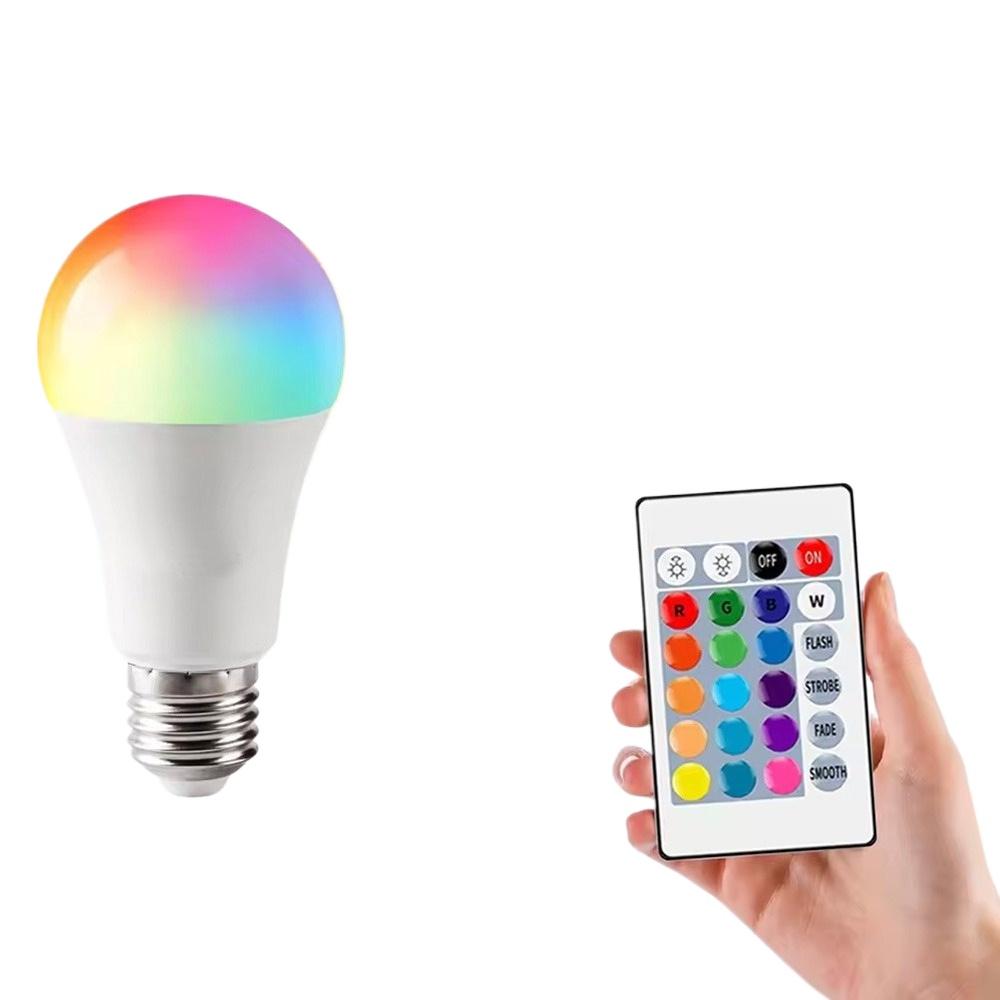 E27 RGB LED Light Bulb 220V with IR Remote Control Color Changing Multicolor + White Lamp Spotlight for Bedroom Party Home Decor