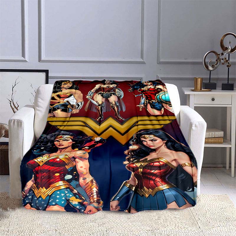 The New Wonder Woman Print Blanket Is a Warm and Comfortable Flannel Blanket, Suitable for Bedrooms, Sofas, Beds, Chairs, Picnic