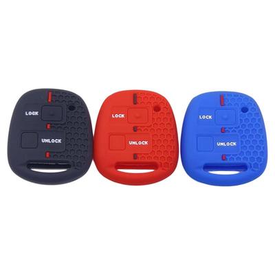 Capa de Chave de Silicone Macio com 2 Botões para Toyota Prado, Land Cruiser, Camry