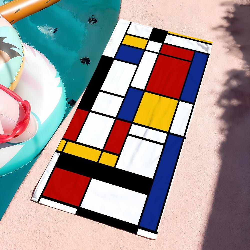 Fashion print P-Piet M-Mondrian Towel Drying Bath Towel Applicable To Light Swimming Camping Yoga Beach Out