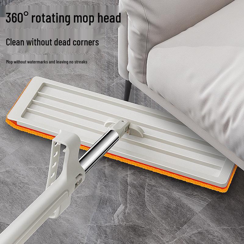 One-Swipe Absorbent Floor Mop & Cloth - Wet/Dry Use, Flat Mop for Easy Cleaning