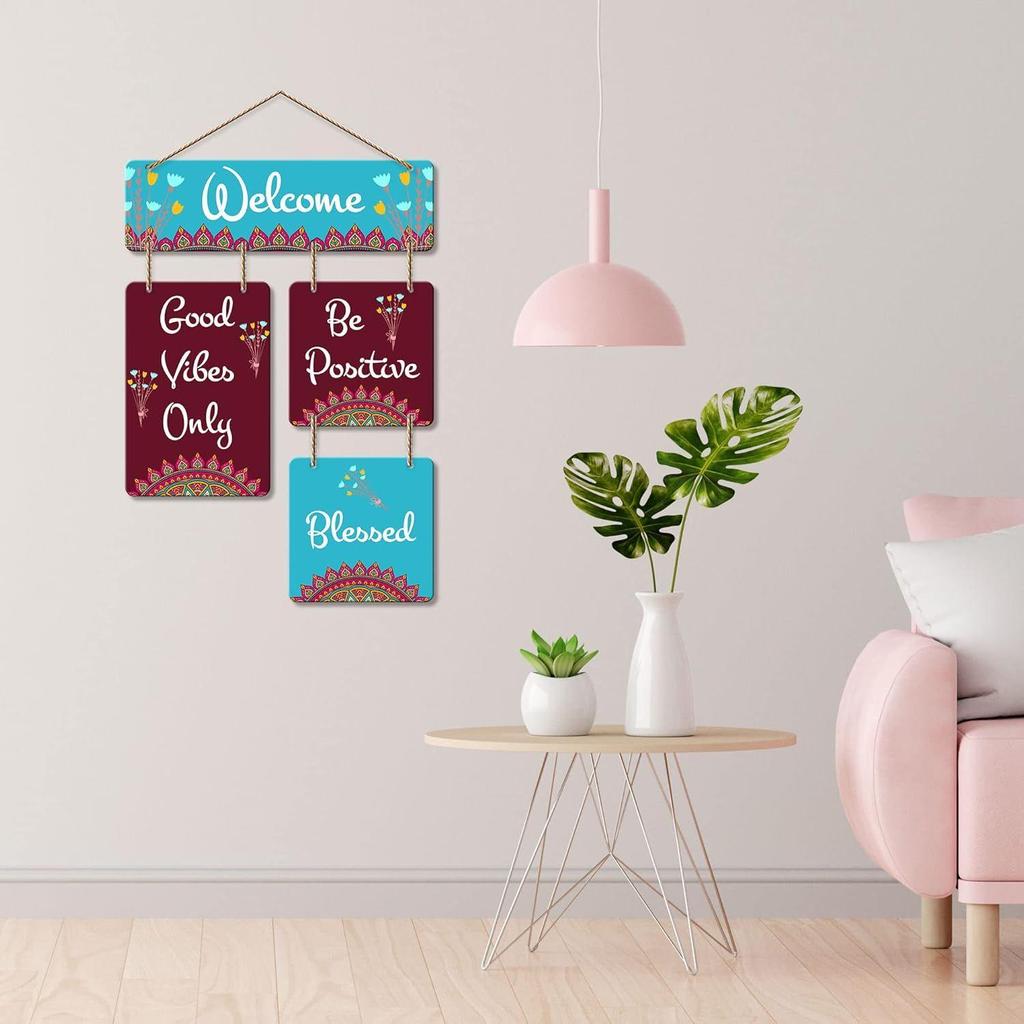 Willkommenszitat Dekorative Wandkunst MDF Holz Wandhänger für Wohnzimmer | Schlafzimmer | Heimdeko | Büro | Geschenk| Wandbehang zur Heimdekoration