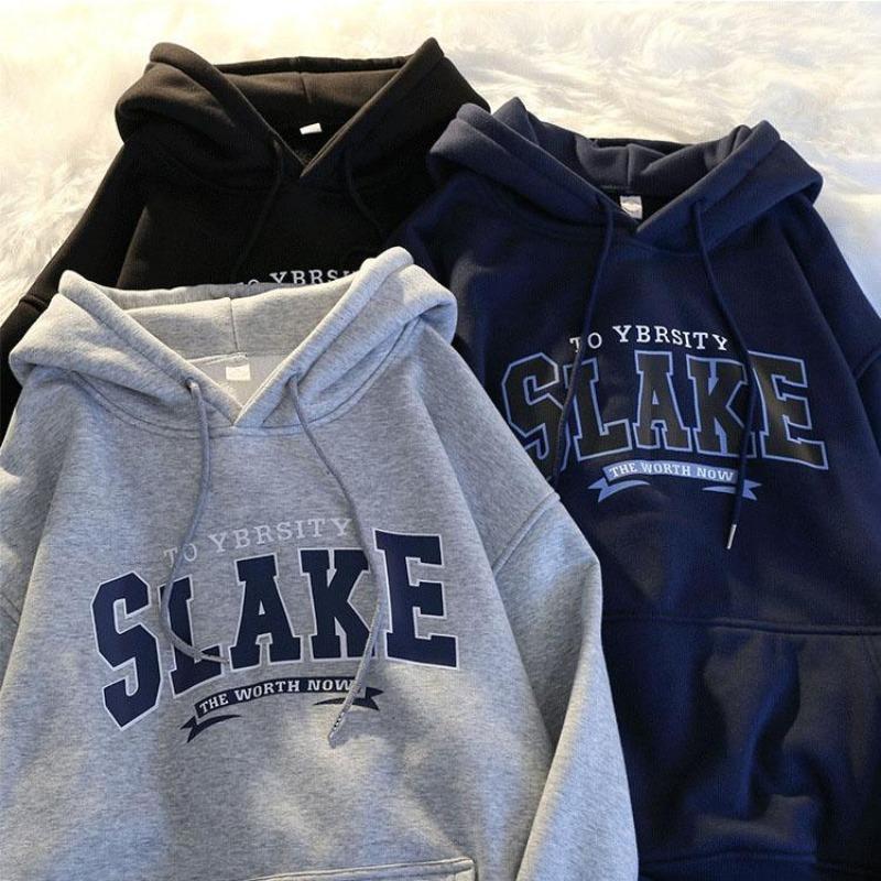 Women Long Sleeve Hooded O Neck Loose Pullovers Female Tops Solid Color Sweatshirts