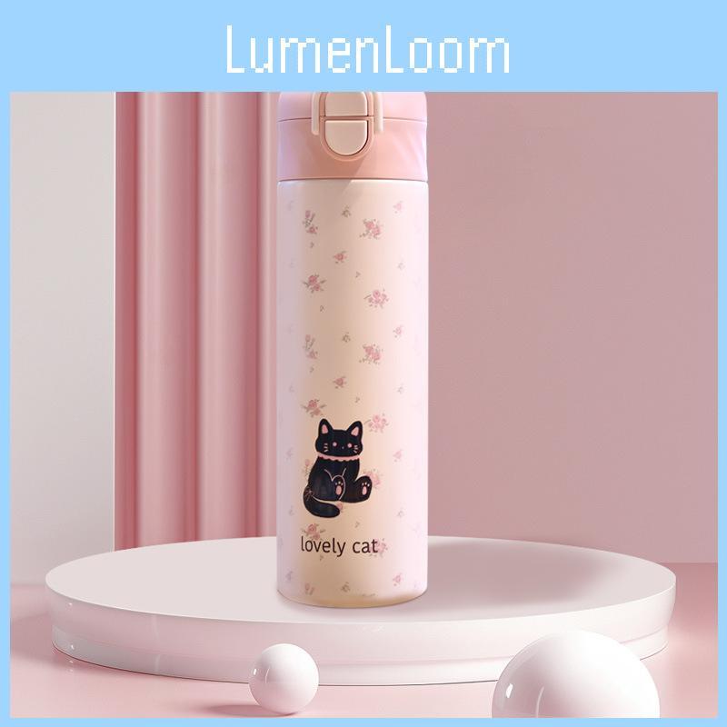 Niedlicher Apfel Welpe Katze Floral Gitter Stern Bedruckter Edelstahl Isolierbecher Für Kinder Und Erwachsene