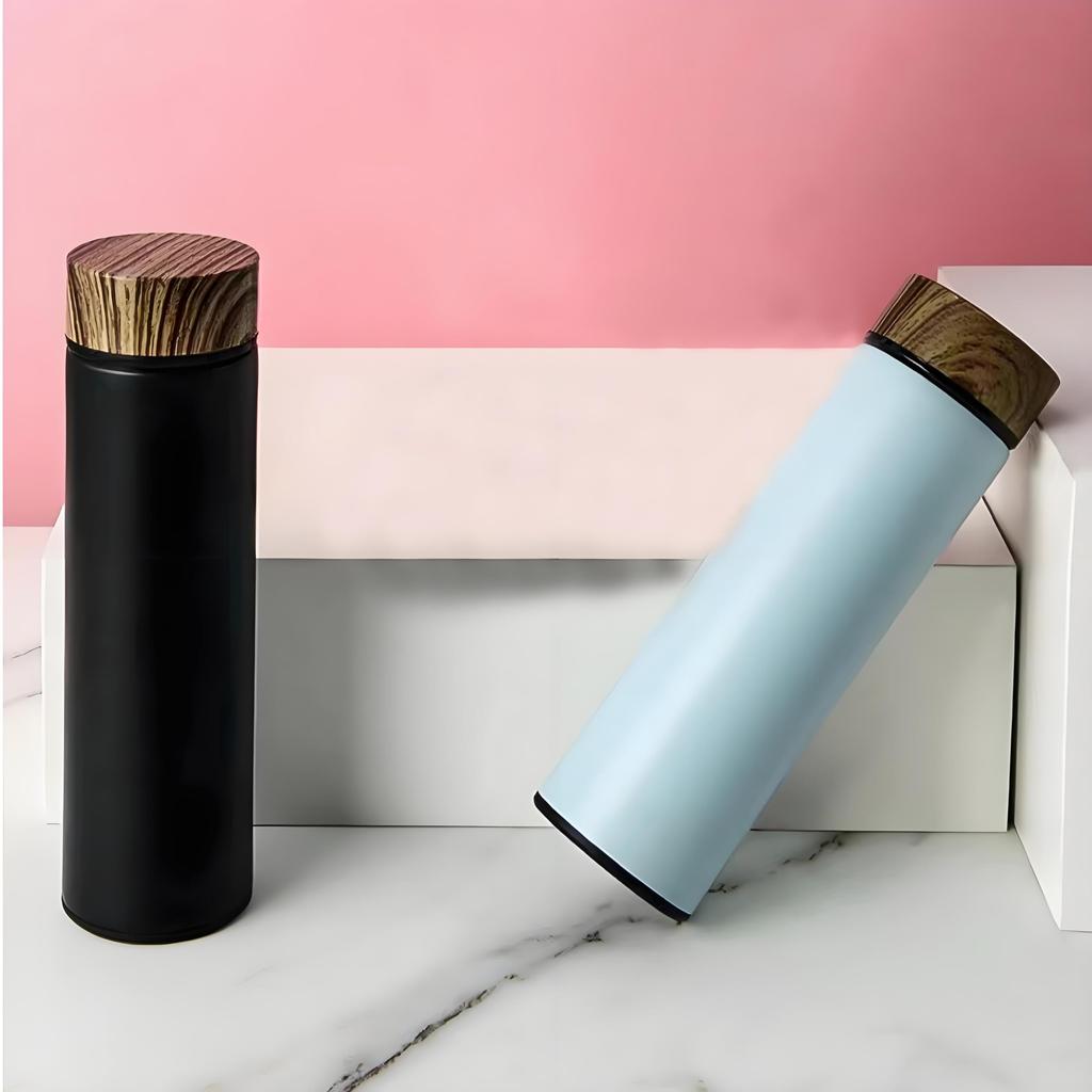 IOLOYU 500ml Vacuum Insulated Thermos Water Bottle, Stylish Stainless Steel Water Bottle, Easy to Clean, Insulated Drinking Cup, Wide Mouth,