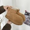 Thick-soled Snow Boots Women's 2025 New Winter Velvet Warm Short Tube Ugly Cute Big Cotton Shoes Bread Shoes Short Boots