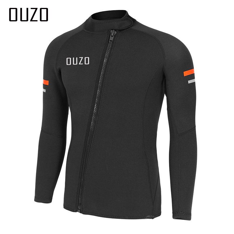 OUZO 1,5 mm Unisex Långärmad Dyk- & Surfvåtdräkt - Sol- & Manetsskydd, Vinterbadtopp
