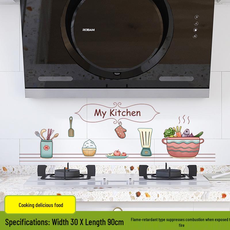 Прочная водостойкая термостойкая кухонная наклейка: Маслостойкий, Огнестойкий, Самоклеящийся Декор Стен для Вытяжек