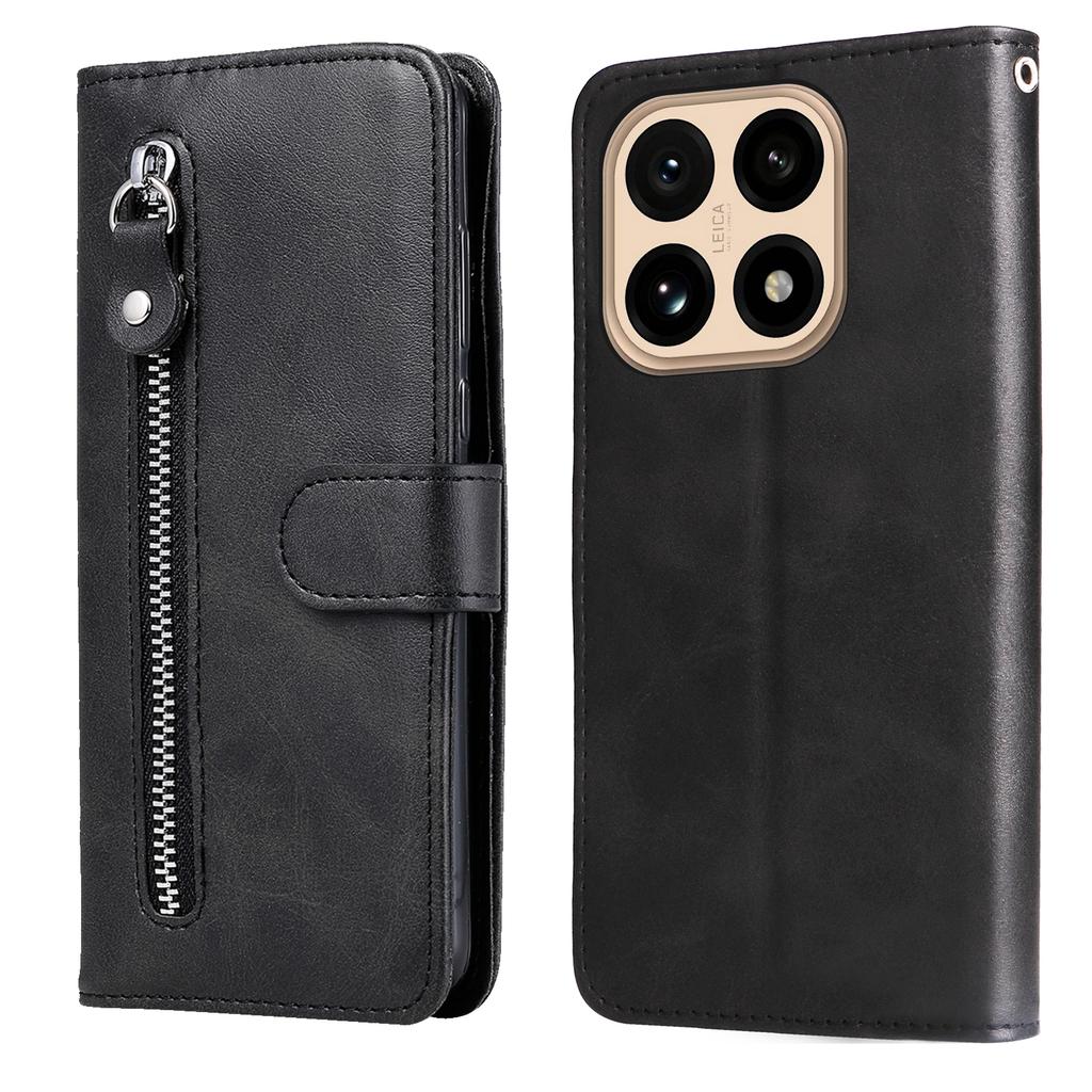 For Xiaomi 15T PU Leather Cases with Zipper Pocket Wallet Phone Cover Stand