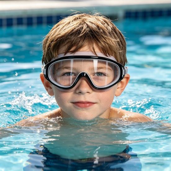 Children Swim Goggles with Earplugs Waterproof No Leakage Anti-Fog UV Protection