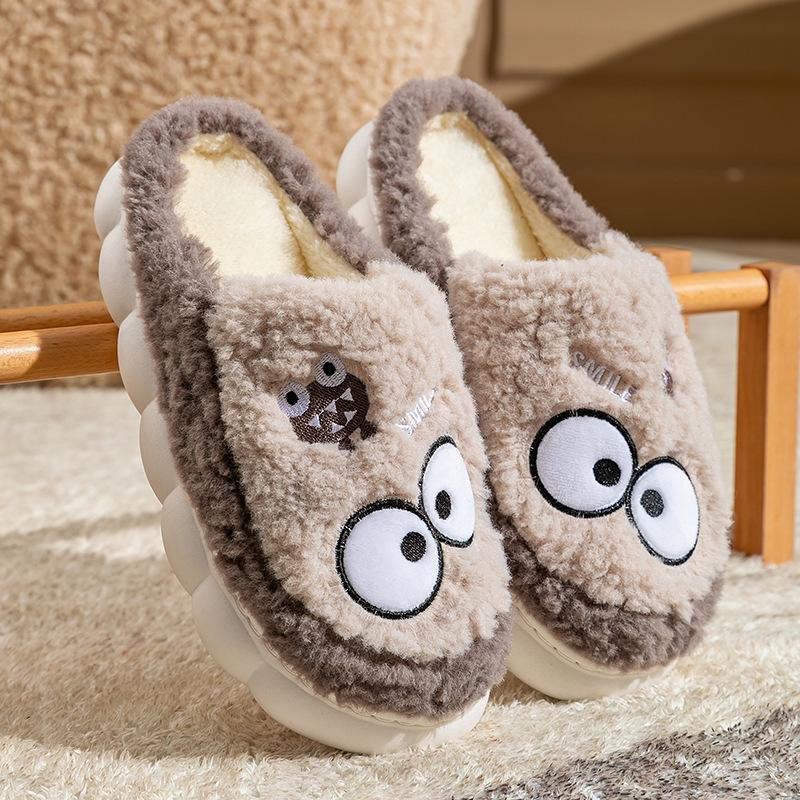 Pattern fruit cotton slippers couple autumn and winter 2025 new indoor home thick-soled warm and non-slip family shoes