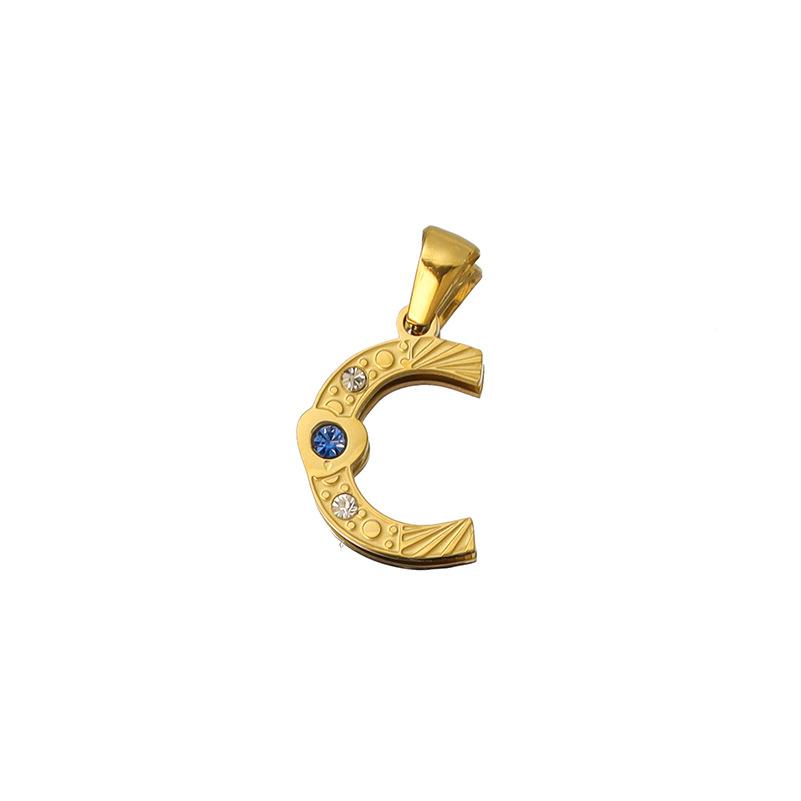 26 Letter Pendant Necklace 18K Pendant Series Ring Gold Color Independent Station Necklace Accessories Jewelry