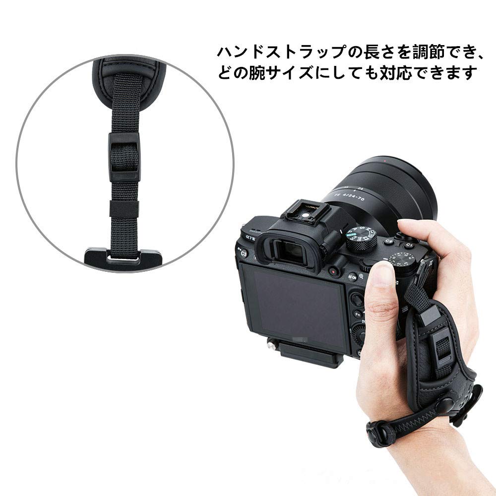 JJC Hand Strap for Nikon Z50 Z Z COOLPIX GX7M2 Black Strap/Wrist II, f, fc, Z6III, Z6II, Z7II, Z5, Z50, Z8, Z7, Z6, D5600, D5500, D5300, D5200, D5100,