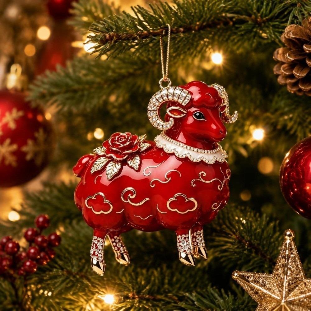 2D Christmas Tree Ornament Hanging Christmas Decor New Christmas Sheep Ornament Home