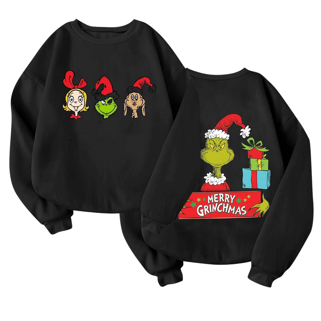 Children's Fashionable Lightweight Long-sleeved Round Neck Pullover With Pockets Printed Pullover