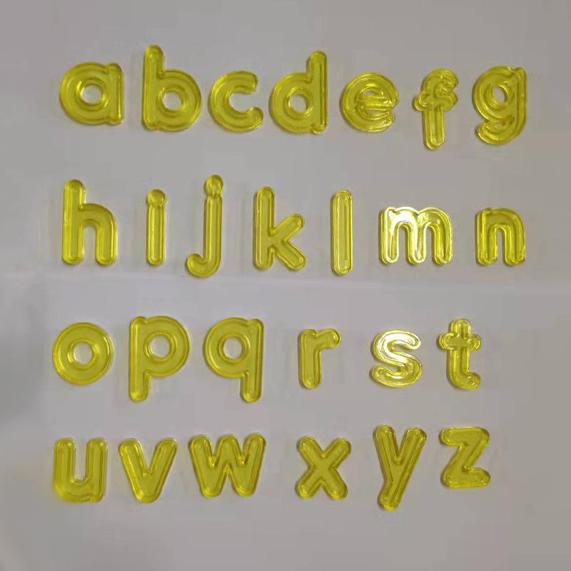 Gioco di matematica di parole alfanumeriche trasparenti con lettere maiuscole/minuscole arcobaleno, giocattolo educativo per l'apprendimento dell'aritmetica