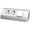 Orno Gm-9002/w-g(gs) 2-compartment Angled Socket with Switch and Child Protection At 45° Mounting 3680 W for