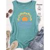Elegant Vest for Women Geometric Sun Print Casual Loose Summer Vest Fashionable and Elegant Tops for Commuting, Vacation, and Everyday Wear In a