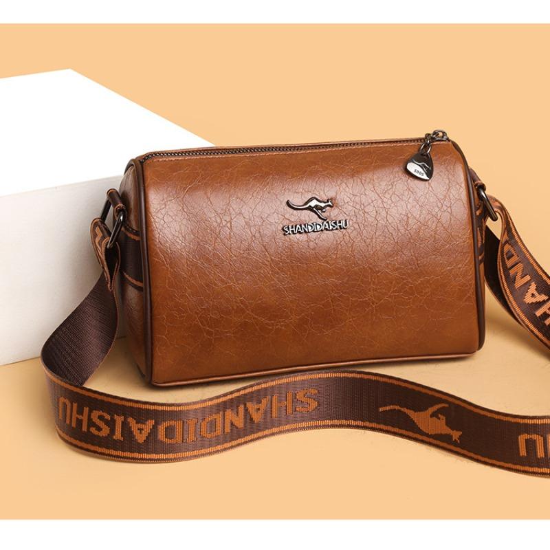 Women's bag new multi-layer high-value solid color shoulder bag fashionable versatile large-capacity crossbody pillow bag