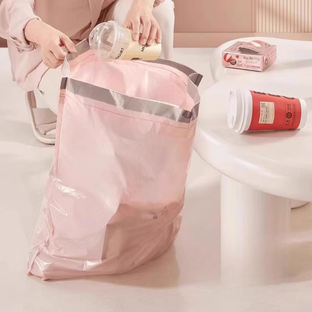 100 Purple Drawstring Garbage Bags, Plastic Garbage Bags, Suitable for Kitchen, Bathroom, Bedroom and Household - Portable Disposal