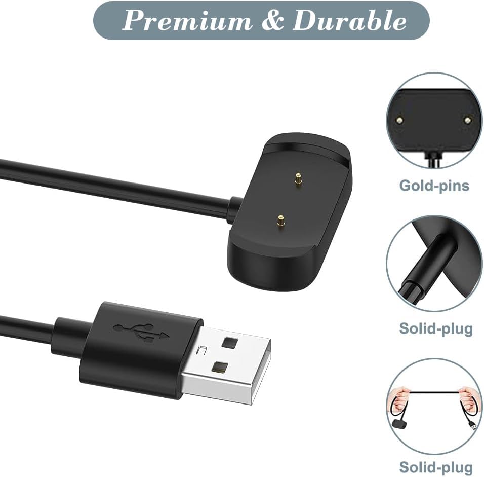 Xiaomi Ladegerät für Amazfit Bip 3/ Bip 3 Pro/ GTS 4 Mini/ Bip U Pro/GTS 2/ GTR 2/ GTS2 Mini/ GTS 2e/ T-Rex Pro Ladekabel mit Magnet 1m