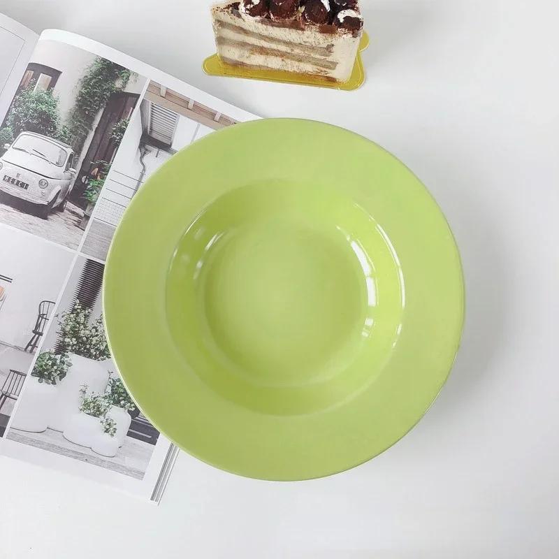8inch Ceramic Plate Tableware Flat Plates Dessert Dish Cake Saucer Salad Plates Plates and Dishes Carton Dinner Plates