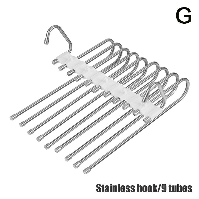 Sammenleggbare magiske buksehengere 5/9 lag rustfritt stål plassbesparende klesstativ organizer for garderobe jeans bukser skjerf
