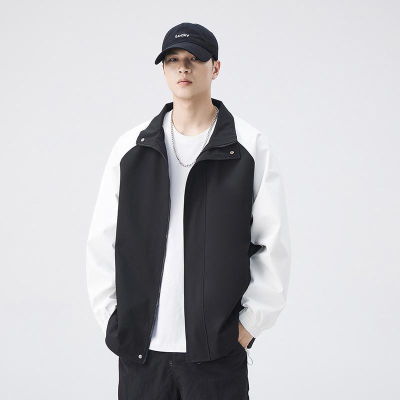 

Куртка Мужская Весенне-осенняя куртка Высококлассная Нишевая Осенняя одежда Новый Гонконгский стиль Тренд Бренд Студенческий Досуг 3XL чёрный