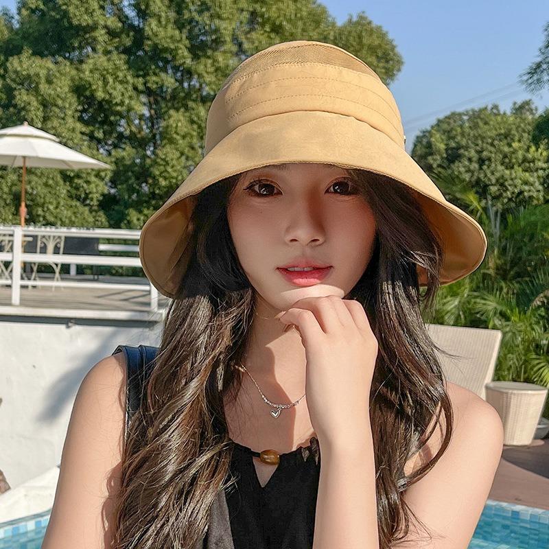 Hat Women's Big Eaves Cover Face Sunscreen Empty Top Hat Summer Outdoor Versatile Anti-ultraviolet Fisherman Hat Tide