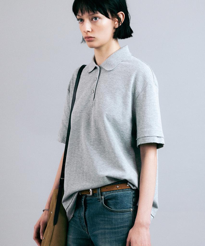 Bellie (W) Essential Layered Polo Shirt - Grey